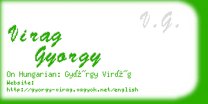 virag gyorgy business card